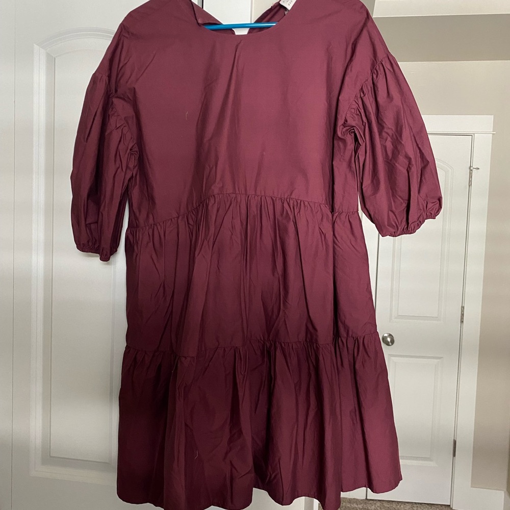 Maroon multi tier dress, NWT